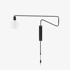 Articulated Swing-Arm Wall Light / ∅ 27.6″ x H 26.4″ / Dia 70cm x H 67cm / Black / US Plug