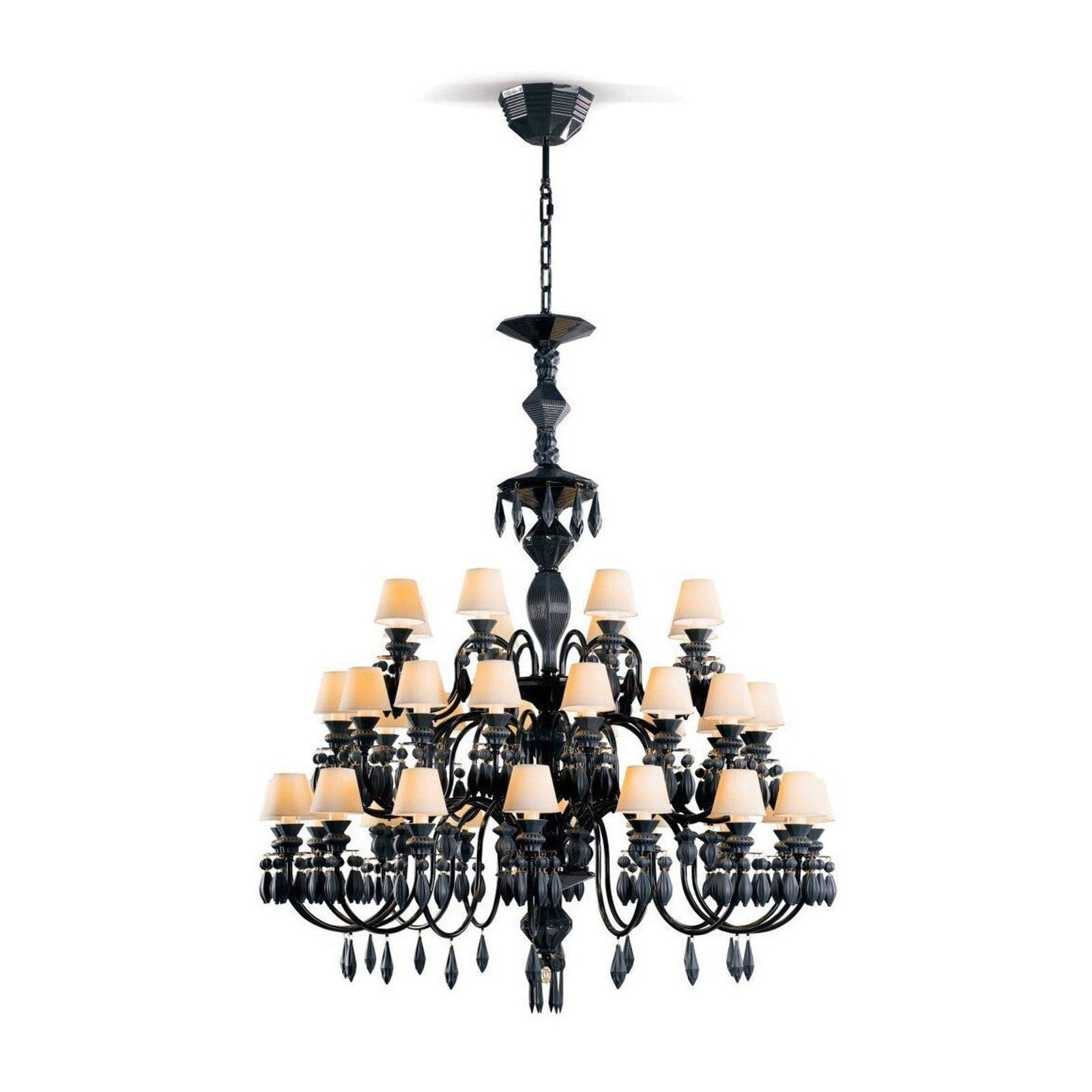 Belle de Nuit 40-Light Porcelain Chandelier / Absolute Black I