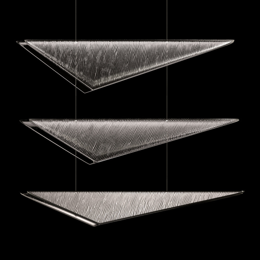 Cascading Glass Flight 60.5-Inch Linear Pendant / Silver / Smoke Linear