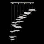 Cascading Glass Flight 60.5-Inch Linear Pendant / Soft Gold / Clear Linear