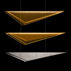 Cascading Glass Flight 60.5-Inch Linear Pendant / Silver / Amber Hammered