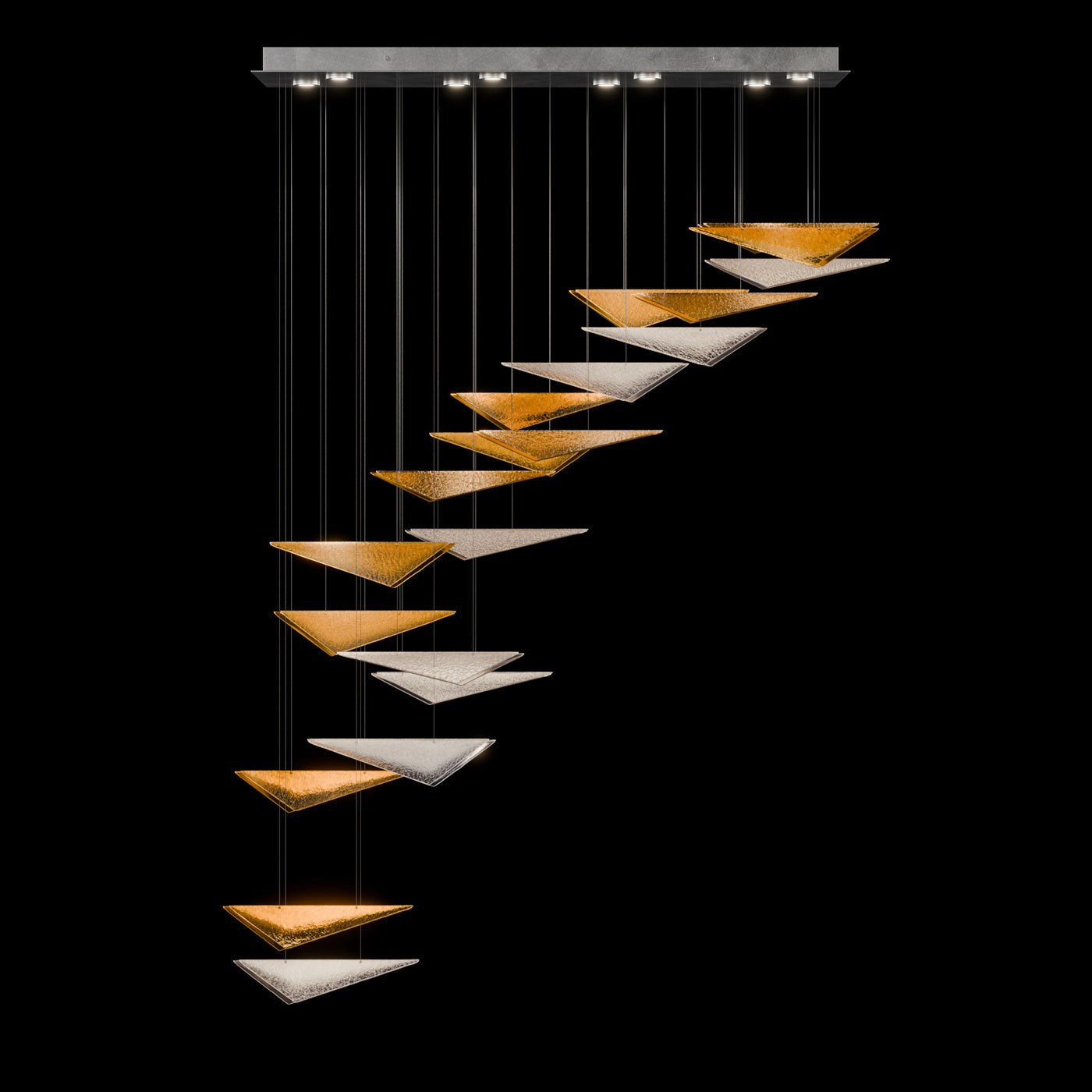Cascading Glass Flight 60.5-Inch Linear Pendant