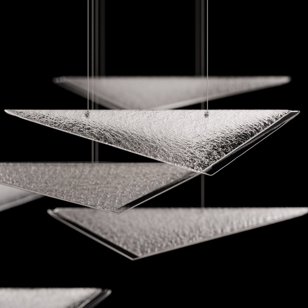 Cascading Glass Flight 60.5-Inch Linear Pendant / Soft Gold / Smoke Linear