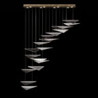 Cascading Glass Flight 60.5-Inch Linear Pendant