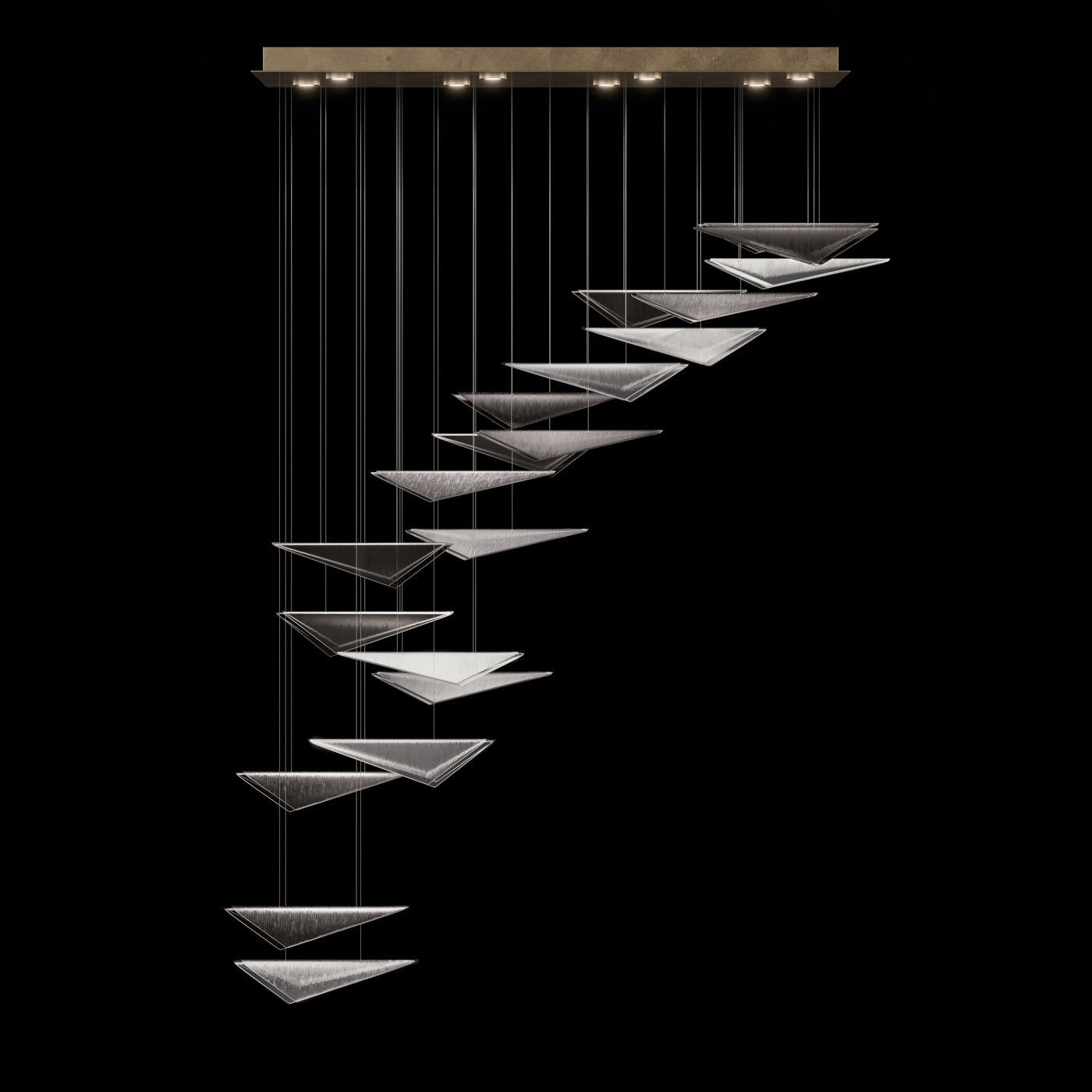 Cascading Glass Flight 60.5-Inch Linear Pendant