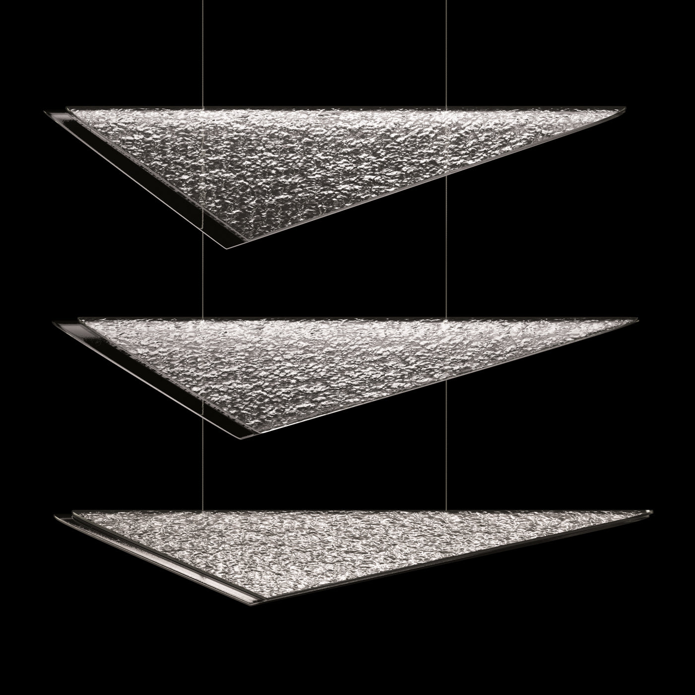 Cascading Glass Flight 60.5-Inch Linear Pendant / Soft Gold / Amber Linear