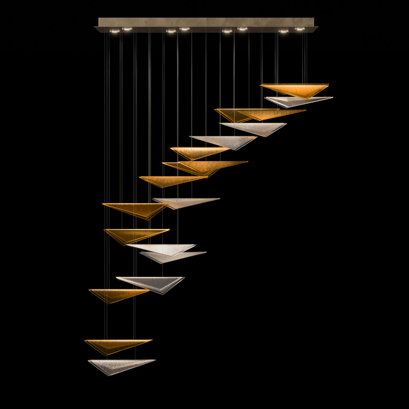 Cascading Glass Flight 60.5-Inch Linear Pendant