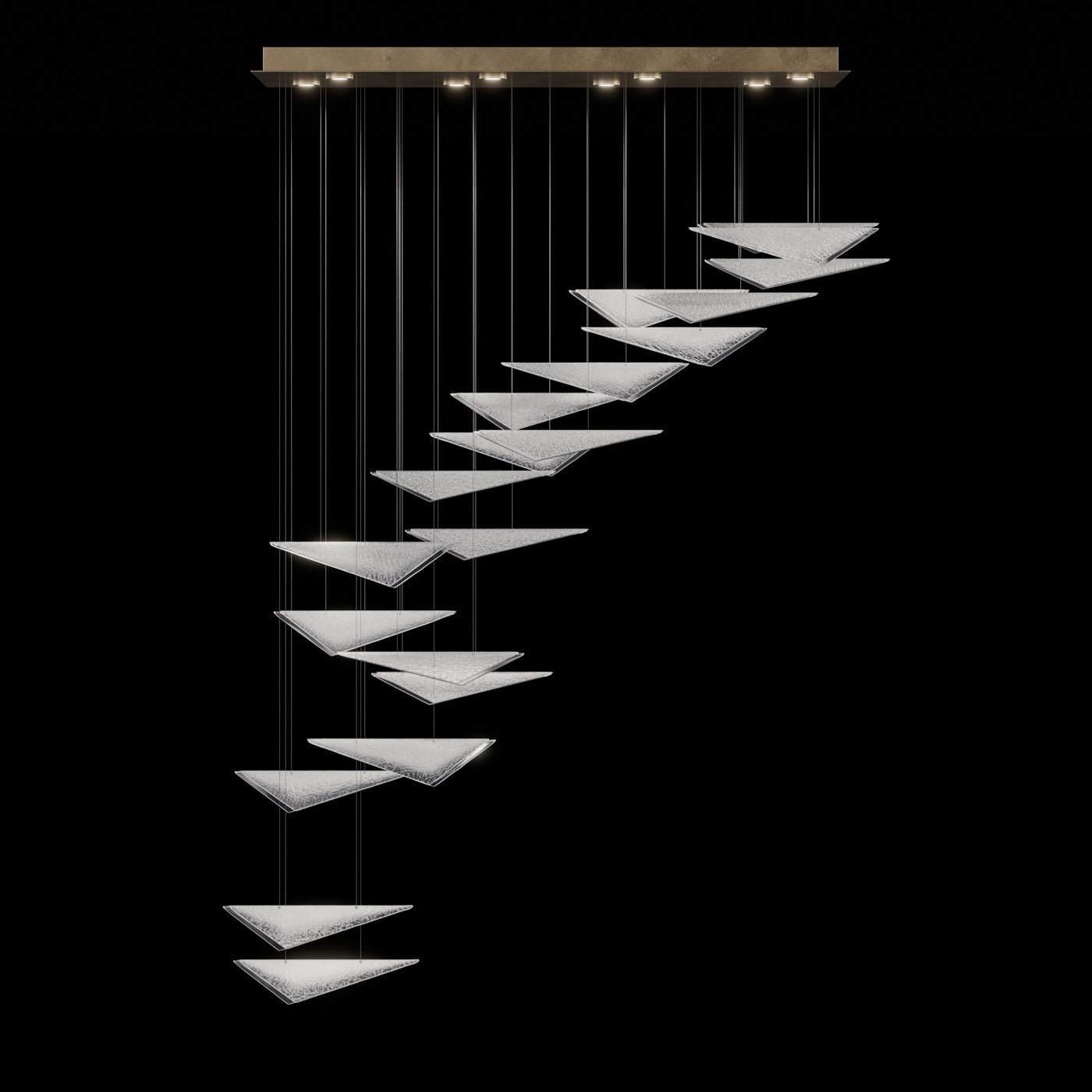 Cascading Glass Flight 60.5-Inch Linear Pendant