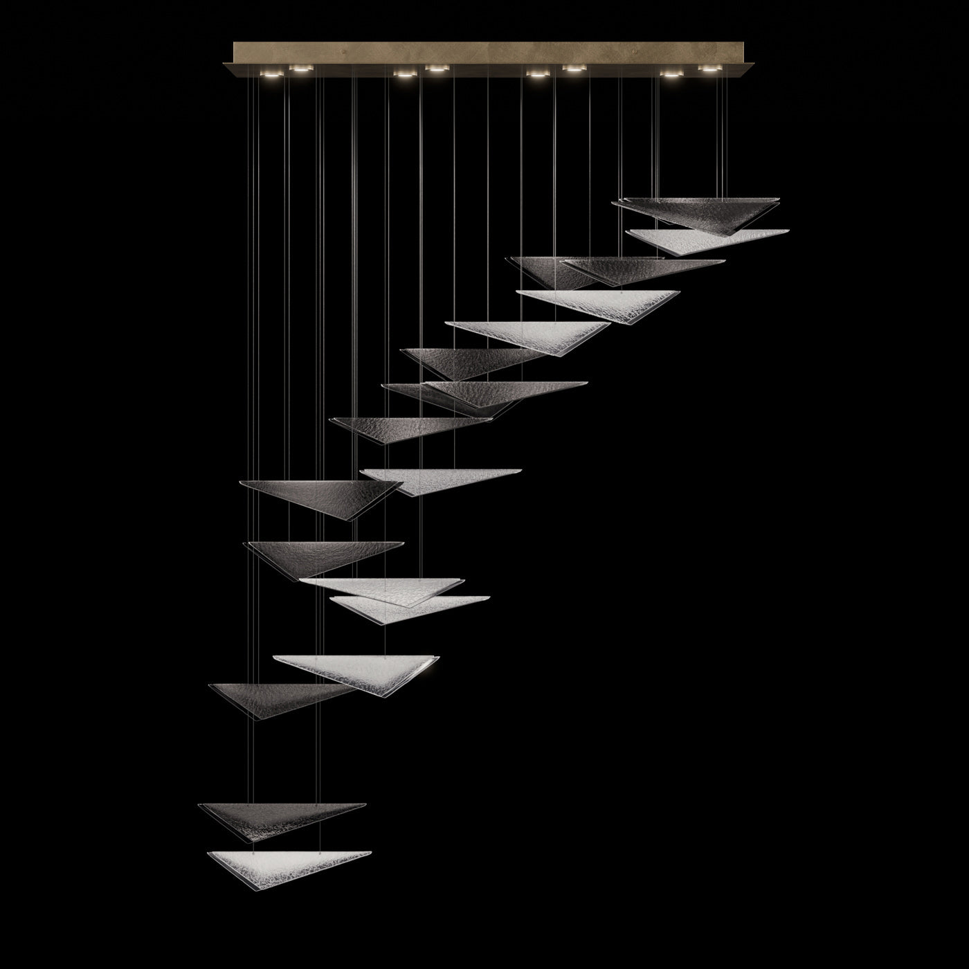 Cascading Glass Flight 60.5-Inch Linear Pendant