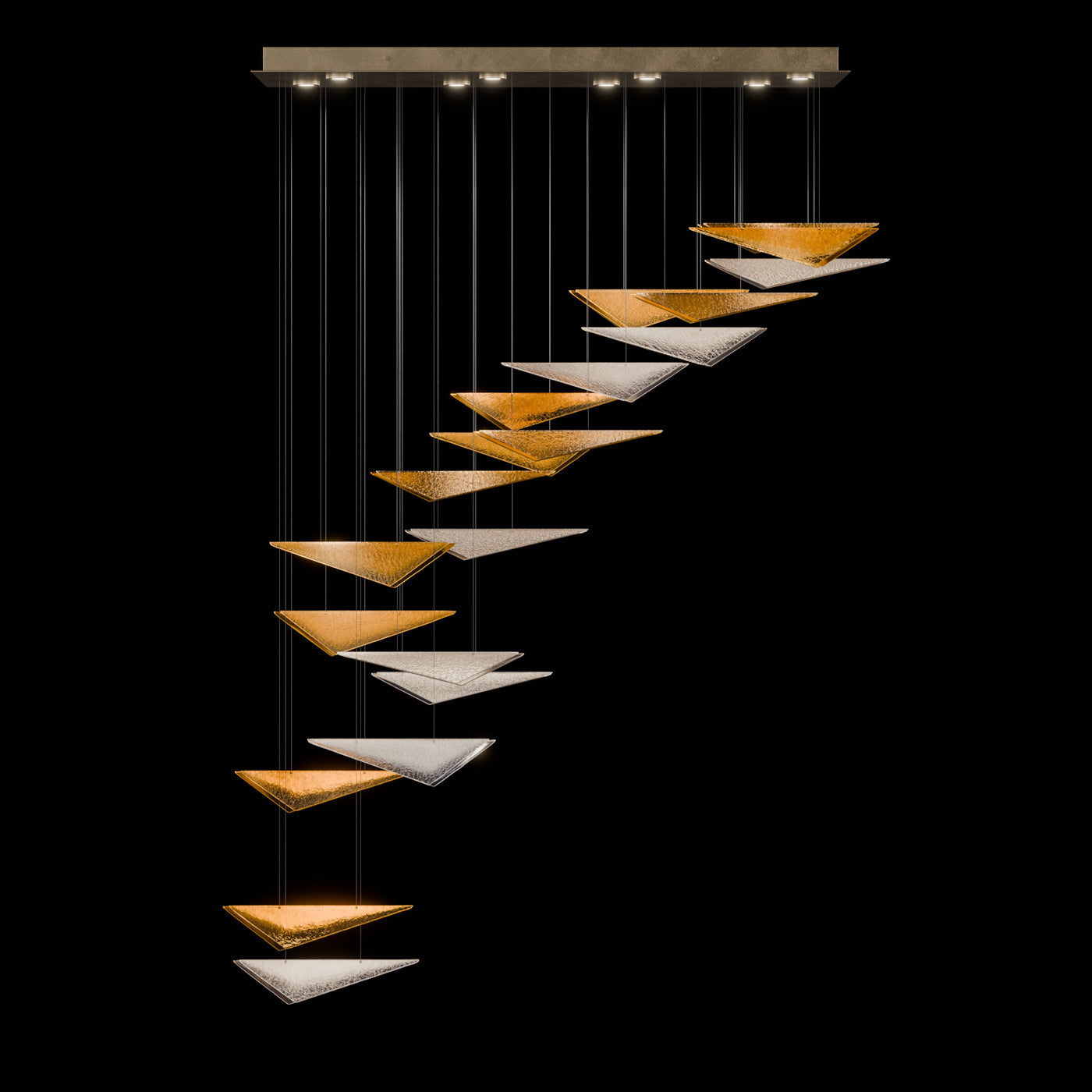 Cascading Glass Flight 60.5-Inch Linear Pendant