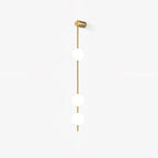Cascading Globe LED Wall Light / 3 Lamps: ∅ 4.7″ x H 40.6″ / Dia 12cm x H 103cm / Brass & Plastic ball / Warm White