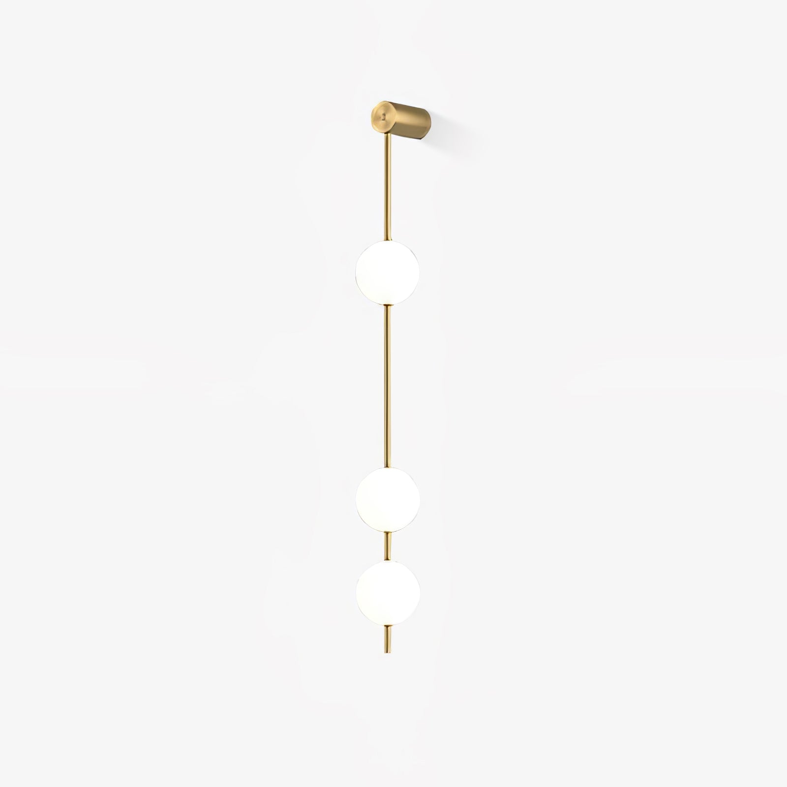 Cascading Globe LED Wall Light / 3 Lamps: ∅ 4.7″ x H 40.6″ / Dia 12cm x H 103cm / Brass & Plastic ball / Warm White