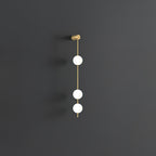 Cascading Globe LED Wall Light / 5 Lamps Set of 2 / Black & Glass Ball / Warm White