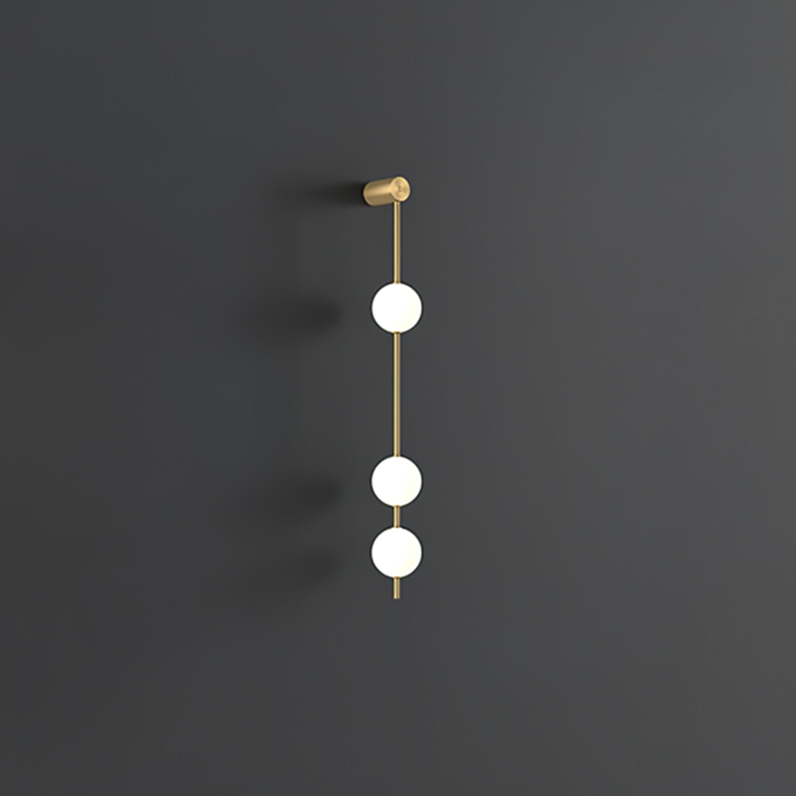 Cascading Globe LED Wall Light / 5 Lamps Set of 2 / Black & Glass Ball / Warm White