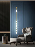 Cascading Globe LED Wall Light / 5 Lamps: ∅ 4.7″ x H 62.2″ / Dia 12cm x H 158cm / Brass & Glass ball / Warm White