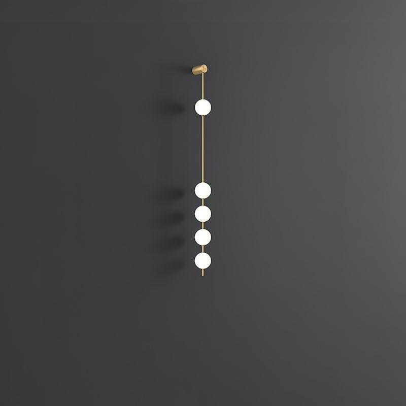 Cascading Globe LED Wall Light / 3 Lamps Set of 2 / Brass & Plastic ball / Warm White