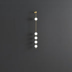 Cascading Globe LED Wall Light / 3 Lamps Set of 2 / Brass & Plastic ball / Warm White