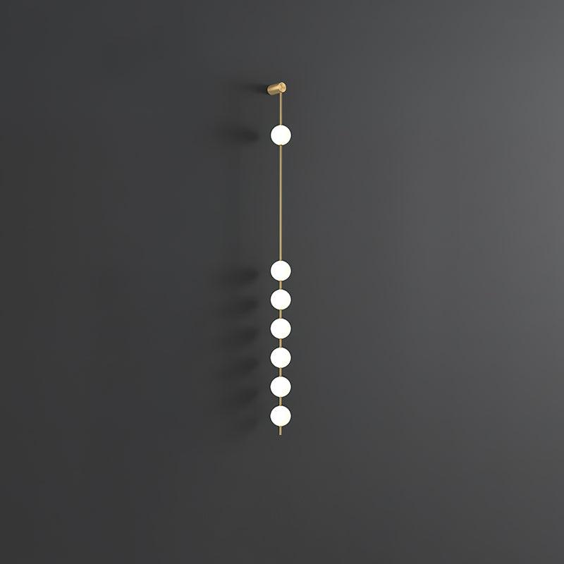 Cascading Globe LED Wall Light / 3 Lamps Set of 2 / Black & Plastic Ball / Warm White
