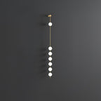 Cascading Globe LED Wall Light / 3 Lamps Set of 2 / Black & Plastic Ball / Warm White