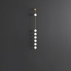 Cascading Globe LED Wall Light / 3 Lamps Set of 2 / Brass & Glass ball / Warm White