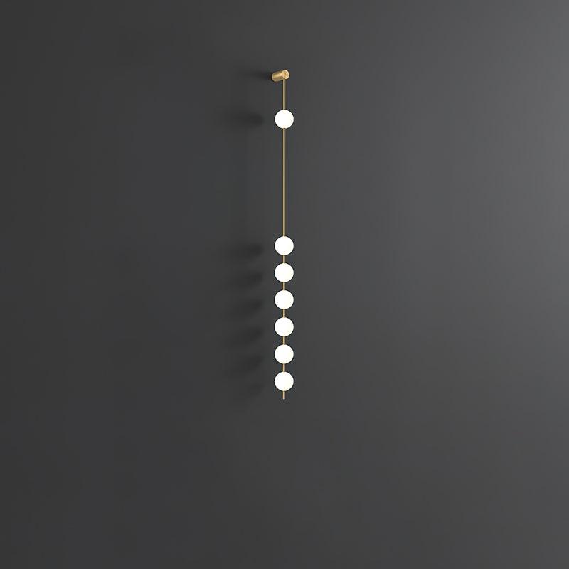 Cascading Globe LED Wall Light / 3 Lamps Set of 2 / Brass & Glass ball / Warm White