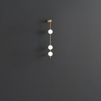 Cascading Globe LED Wall Light / 4 Lamps Set of 2 / Brass & Glass ball / Warm White