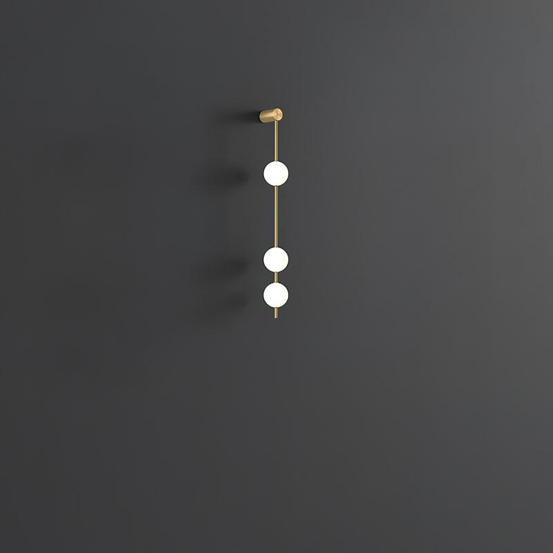 Cascading Globe LED Wall Light / 4 Lamps Set of 2 / Brass & Glass ball / Warm White