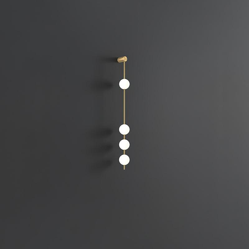 Cascading Globe LED Wall Light / 4 Lamps Set of 2 / Black & Glass Ball / Warm White