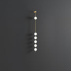 Cascading Globe LED Wall Light / 5 Lamps Set of 2 / Brass & Plastic ball / Warm White