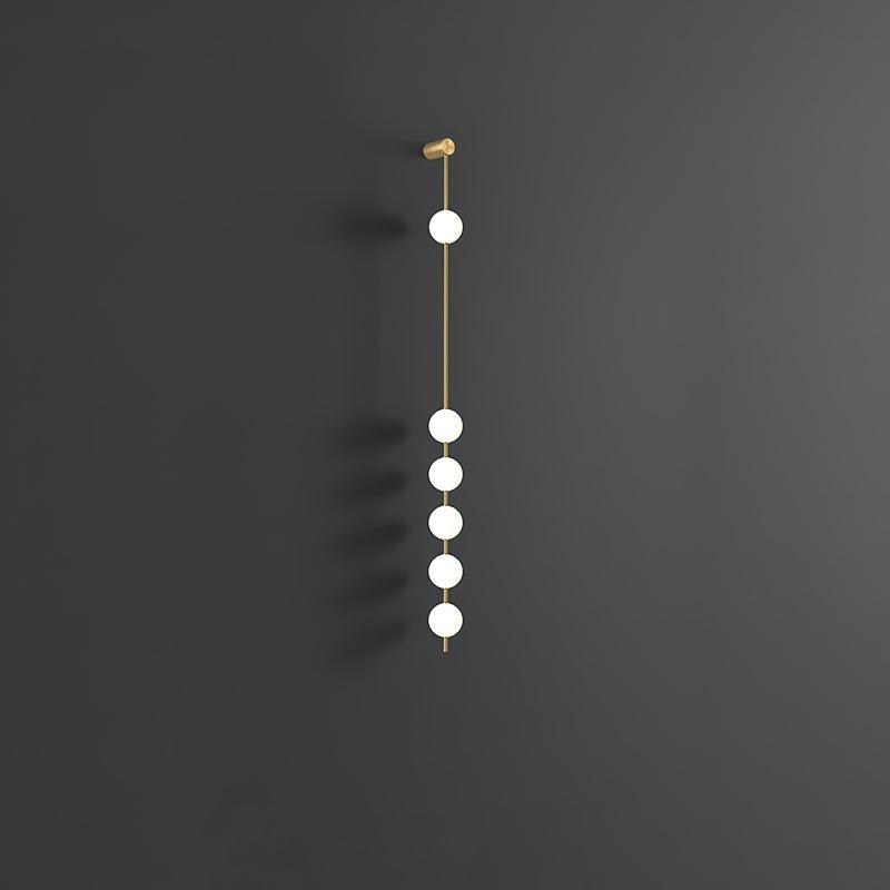 Cascading Globe LED Wall Light / 5 Lamps Set of 2 / Brass & Plastic ball / Warm White
