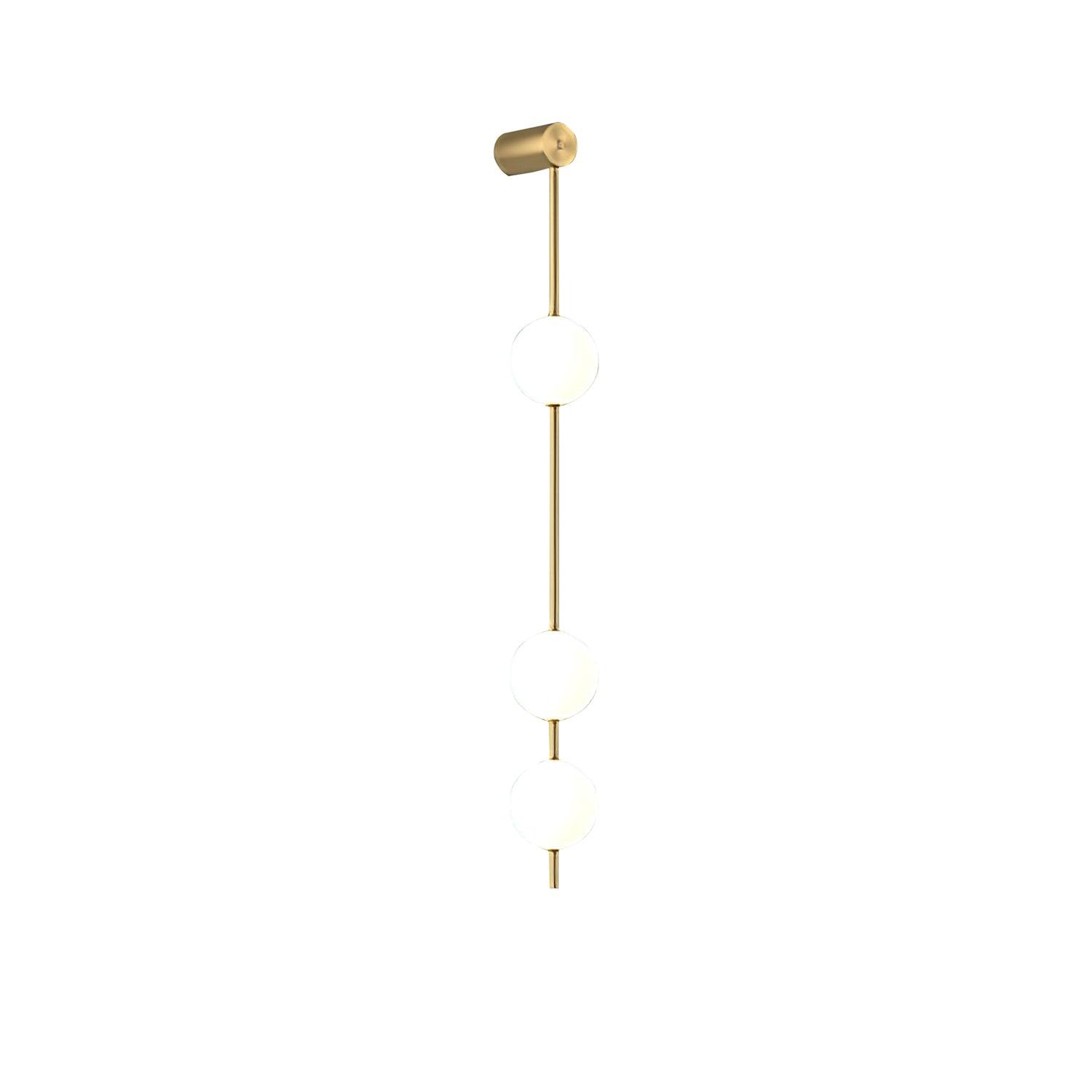 Cascading Globe LED Wall Light / 5 Lamps Set of 2 / Brass & Glass ball / Warm White