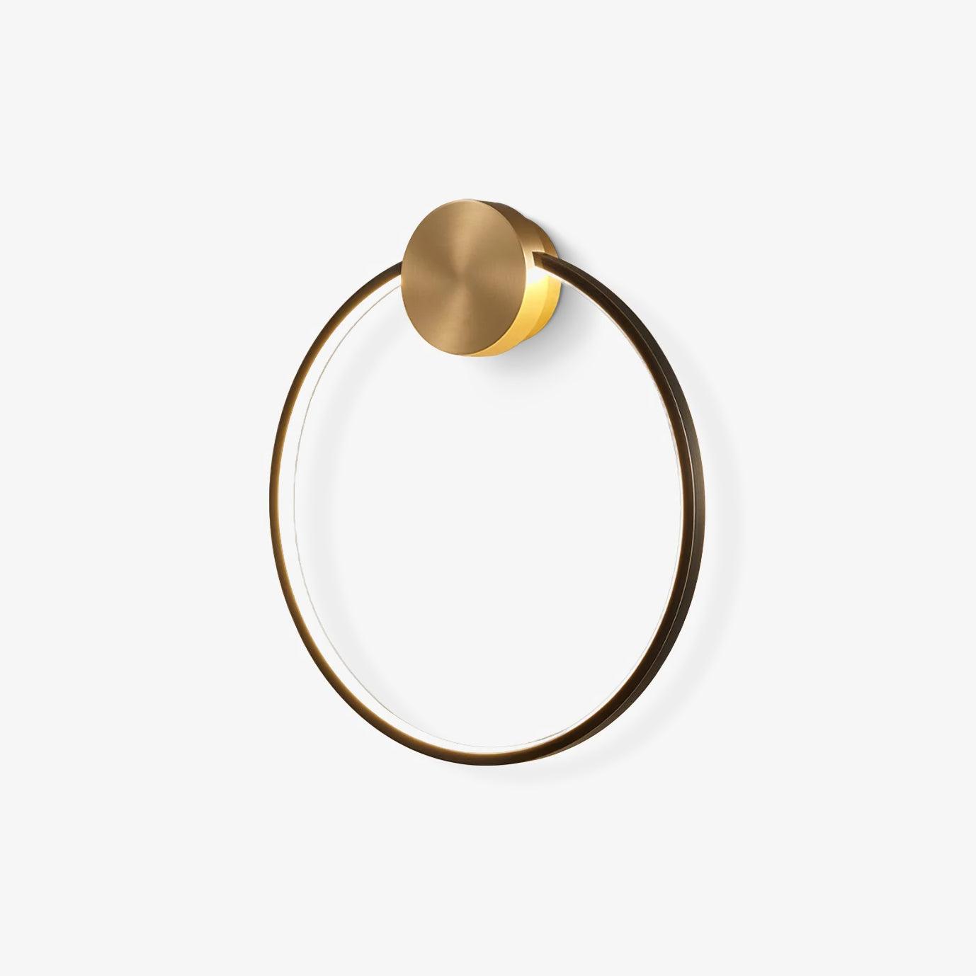 Circular Brass Integrated LED Wall Light / ∅ 5.9″ x H 6.3″ / Dia 15cm x H 16cm / Brass & Black / Three-Color Changing Light