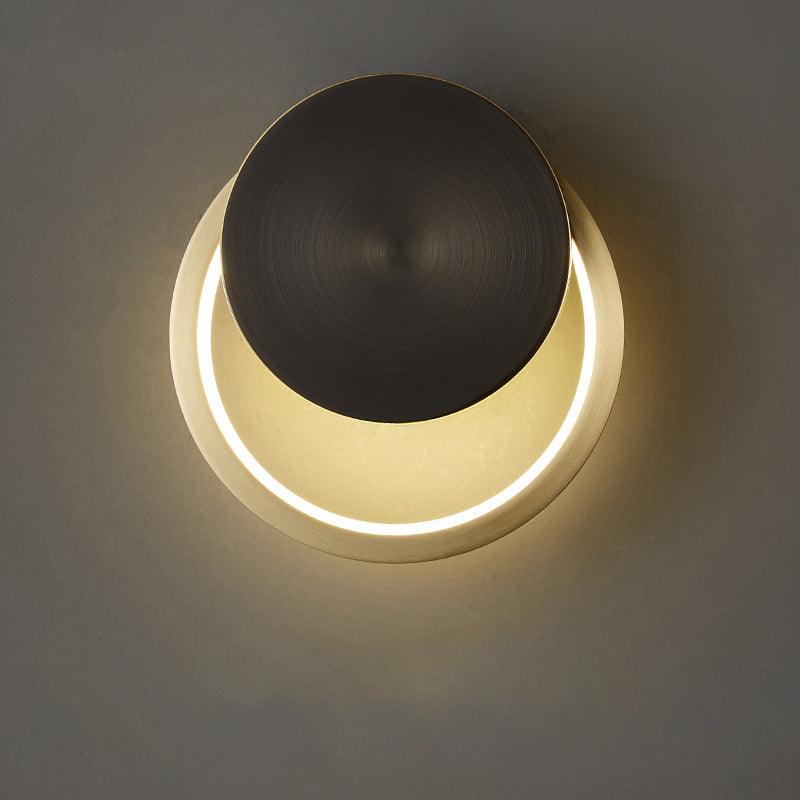 Circular Brass Integrated LED Wall Light