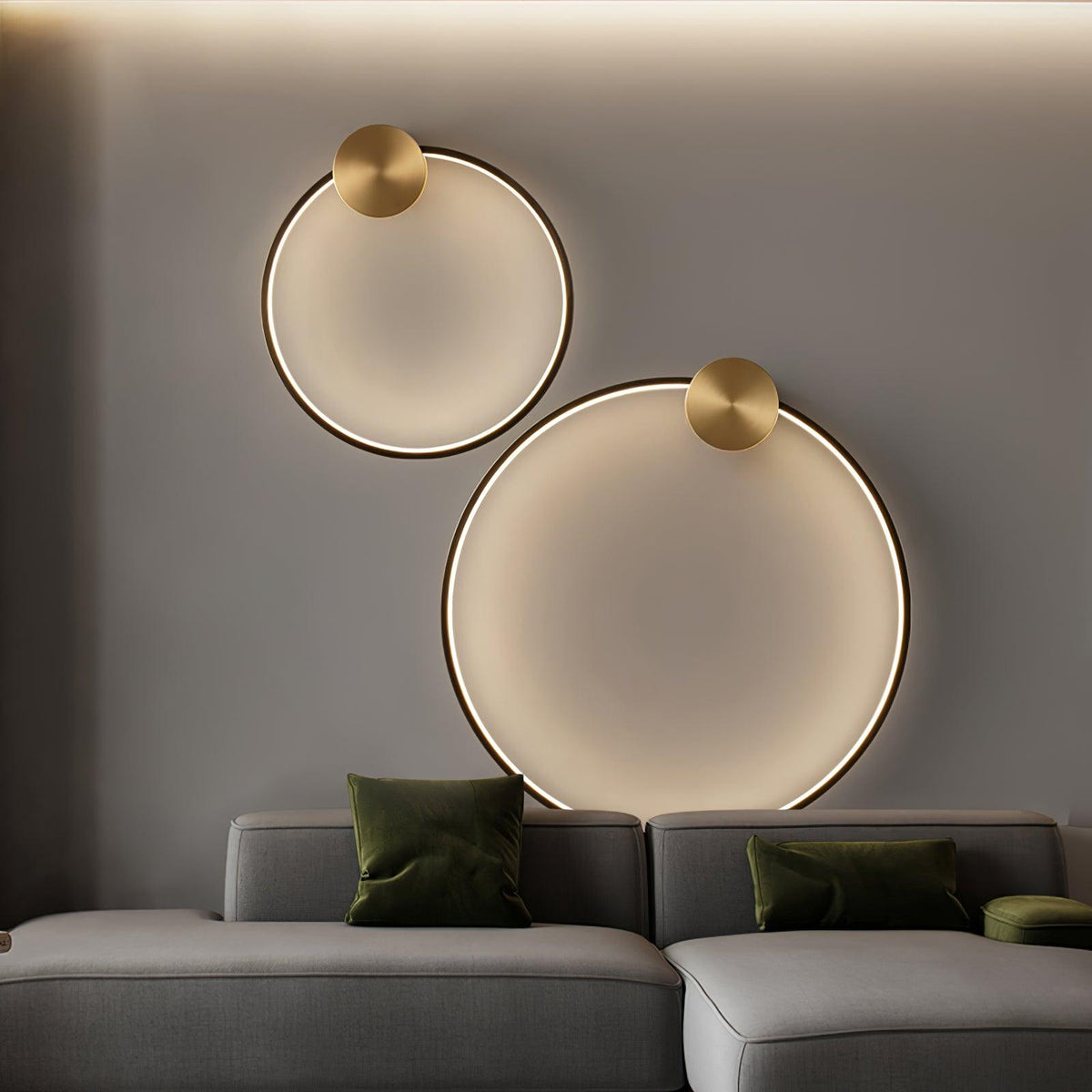 Circular Brass Integrated LED Wall Light