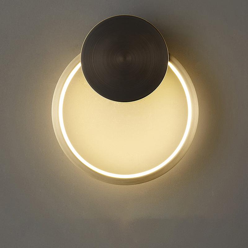 Circular Brass Integrated LED Wall Light