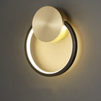 Circular Brass Integrated LED Wall Light