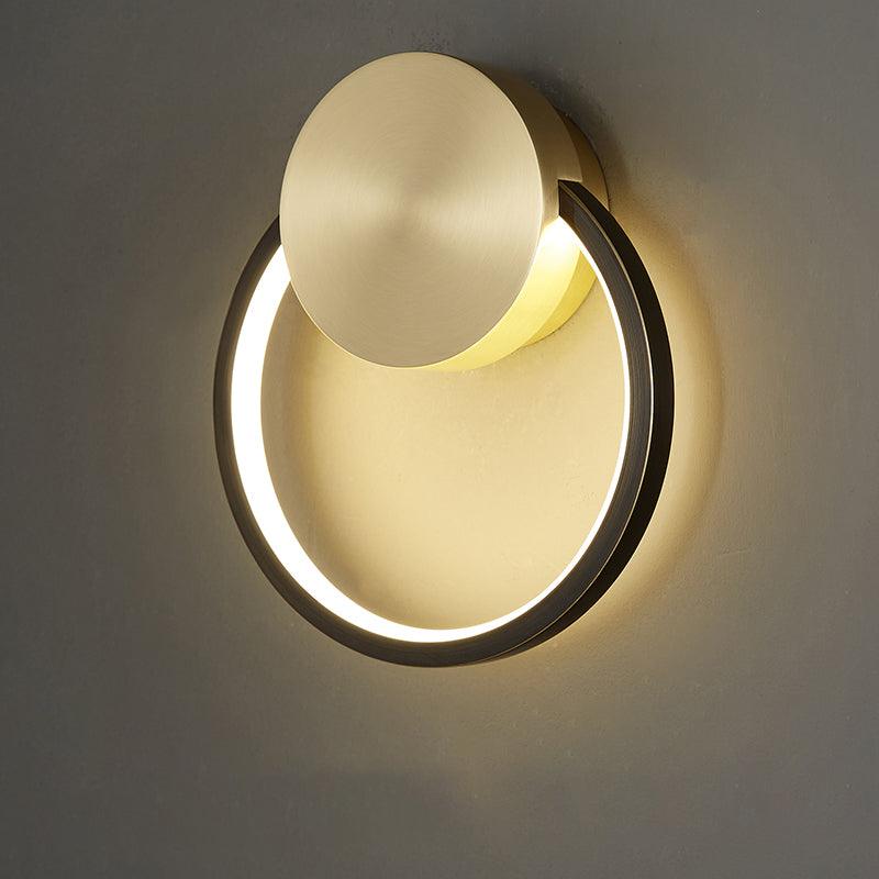 Circular Brass Integrated LED Wall Light