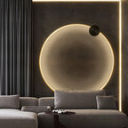 Circular Brass Integrated LED Wall Light / ∅ 11.8″ x H 13″ / Dia 30cm x H 33cm / Brass & Black / Three-Color Changing Light