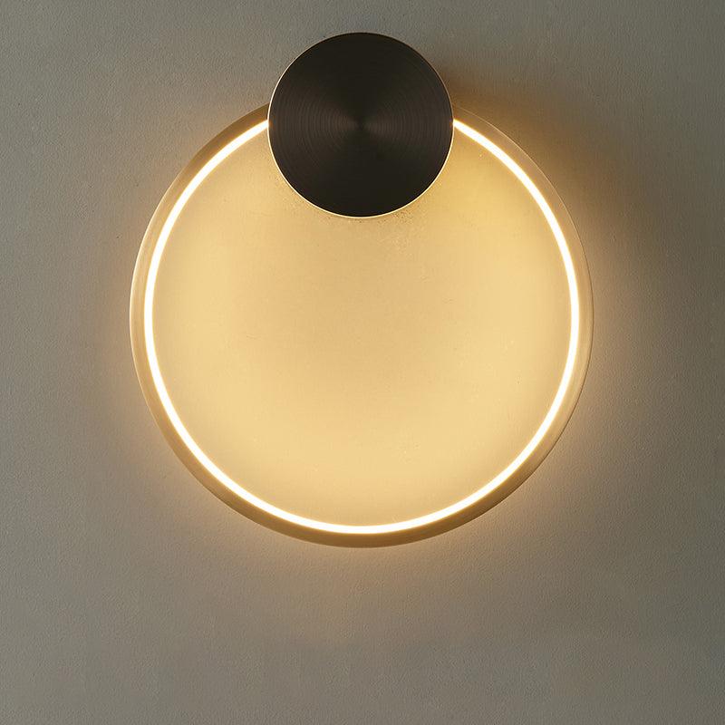 Circular Brass Integrated LED Wall Light