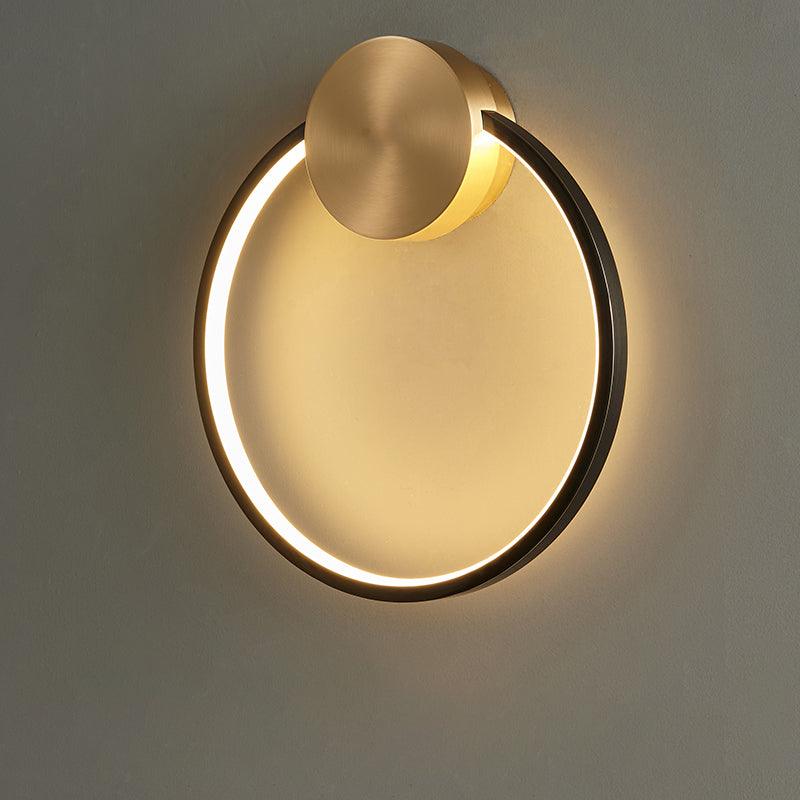 Circular Brass Integrated LED Wall Light