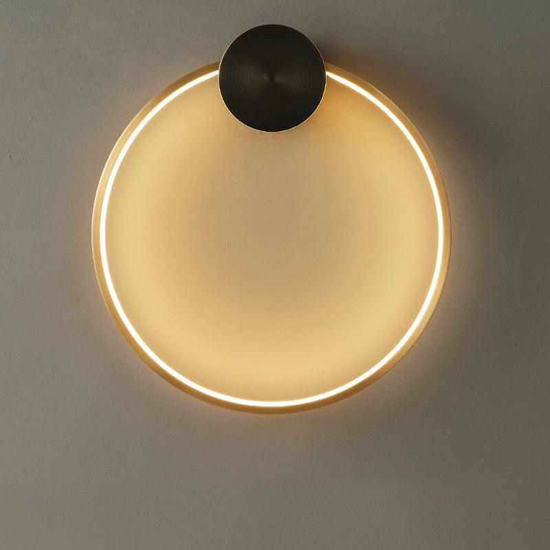Circular Brass Integrated LED Wall Light