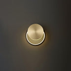 Circular Brass Integrated LED Wall Light / ∅ 15.7″ x H 16.9″ / Dia 40cm x H 43cm / Black & Brass / Three-Color Changing Light