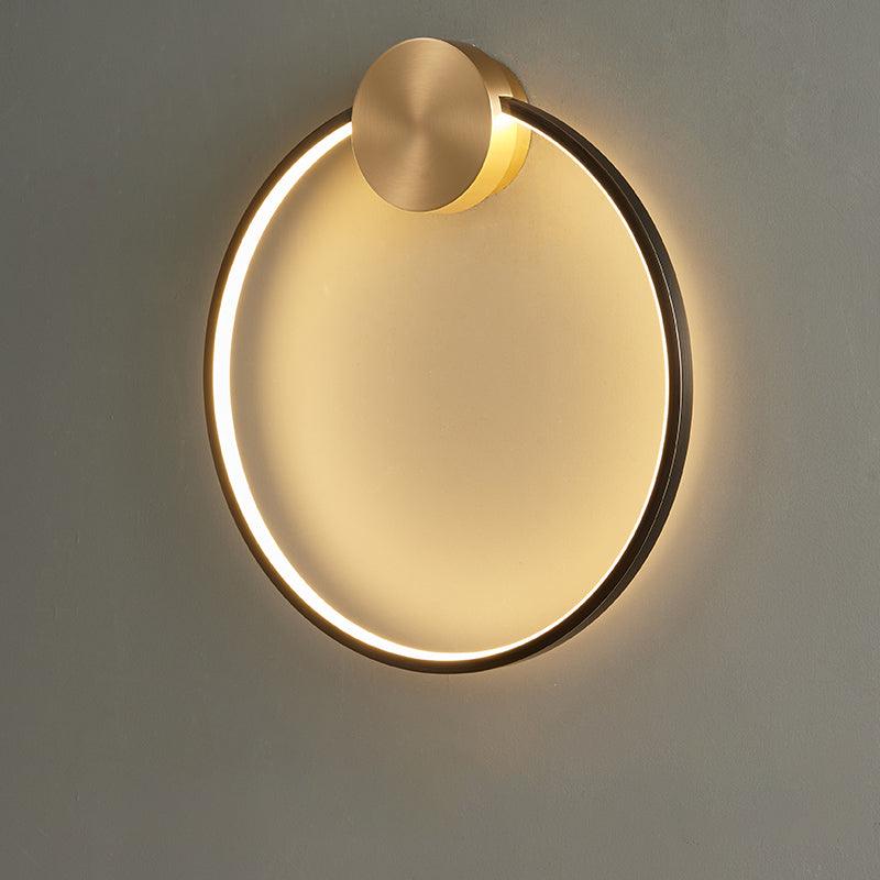Circular Brass Integrated LED Wall Light