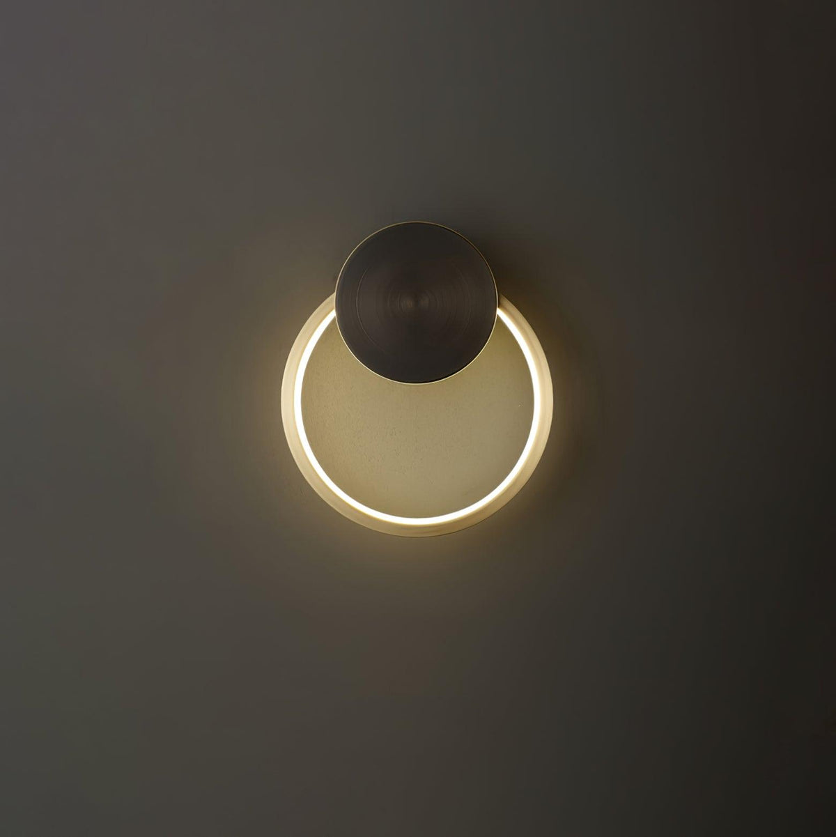 Circular Brass Integrated LED Wall Light