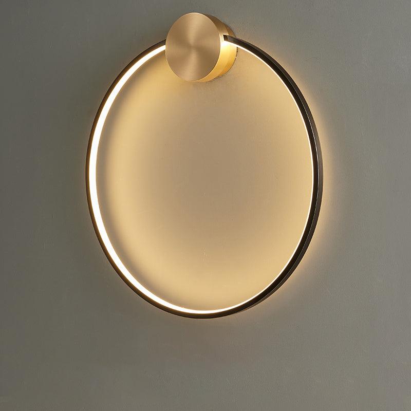 Circular Brass Integrated LED Wall Light