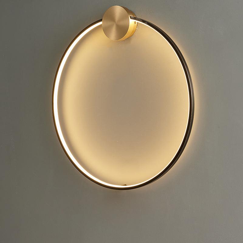 Circular Brass Integrated LED Wall Light