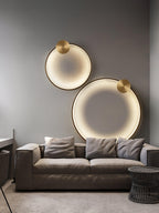 Circular Brass Integrated LED Wall Light