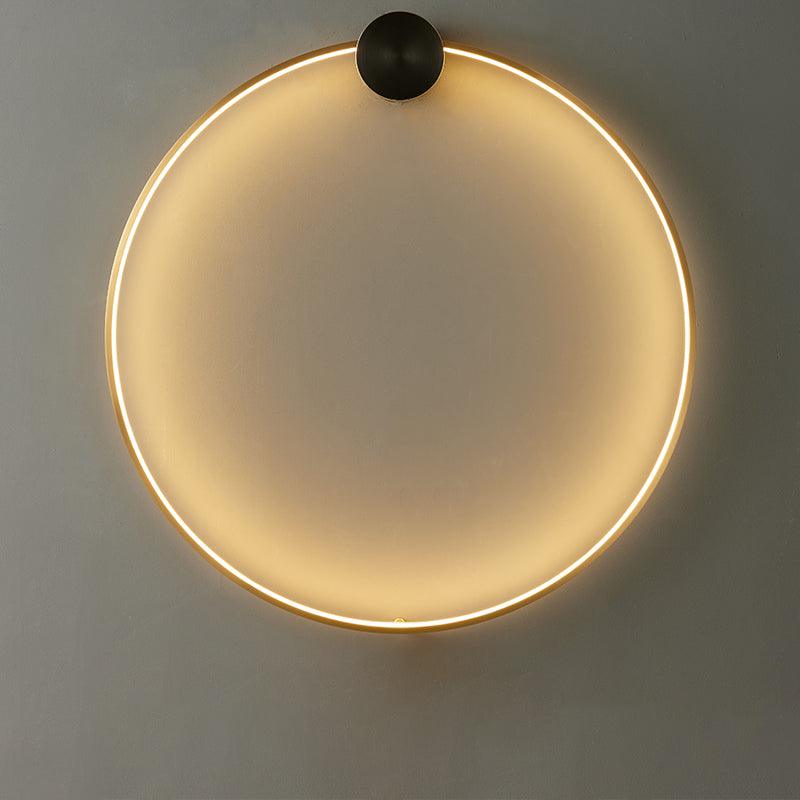 Circular Brass Integrated LED Wall Light