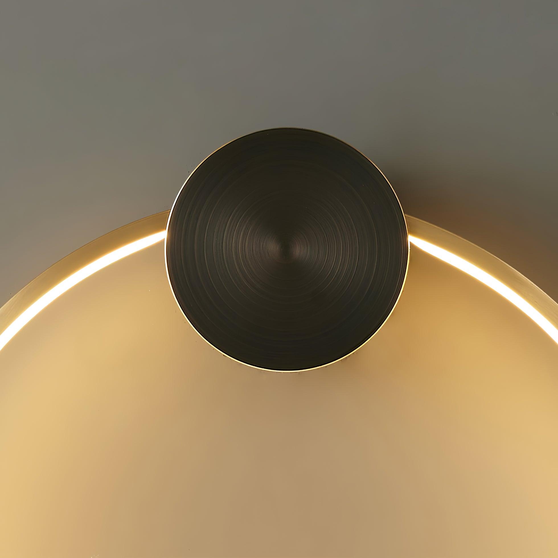 Circular Brass Integrated LED Wall Light / ∅ 31.5″ x H 32.7″ / Dia 80cm x H 83cm / Black & Brass / Three-Color Changing Light