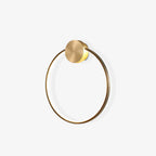 Circular Brass Integrated LED Wall Light / Dia 15cm Set of 2 / Black & Brass / Three-Color Changing Light